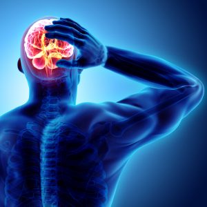 3d illustration of headache human, x-ray medical concept.